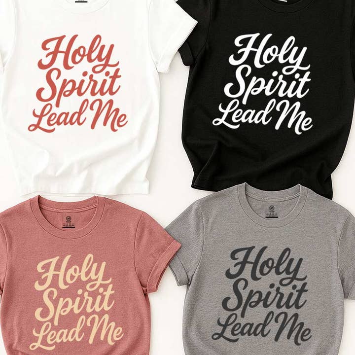 Holy Spirit Lead Me – Women’s Christian Script Tee for wholesale by Art by Forgrand
