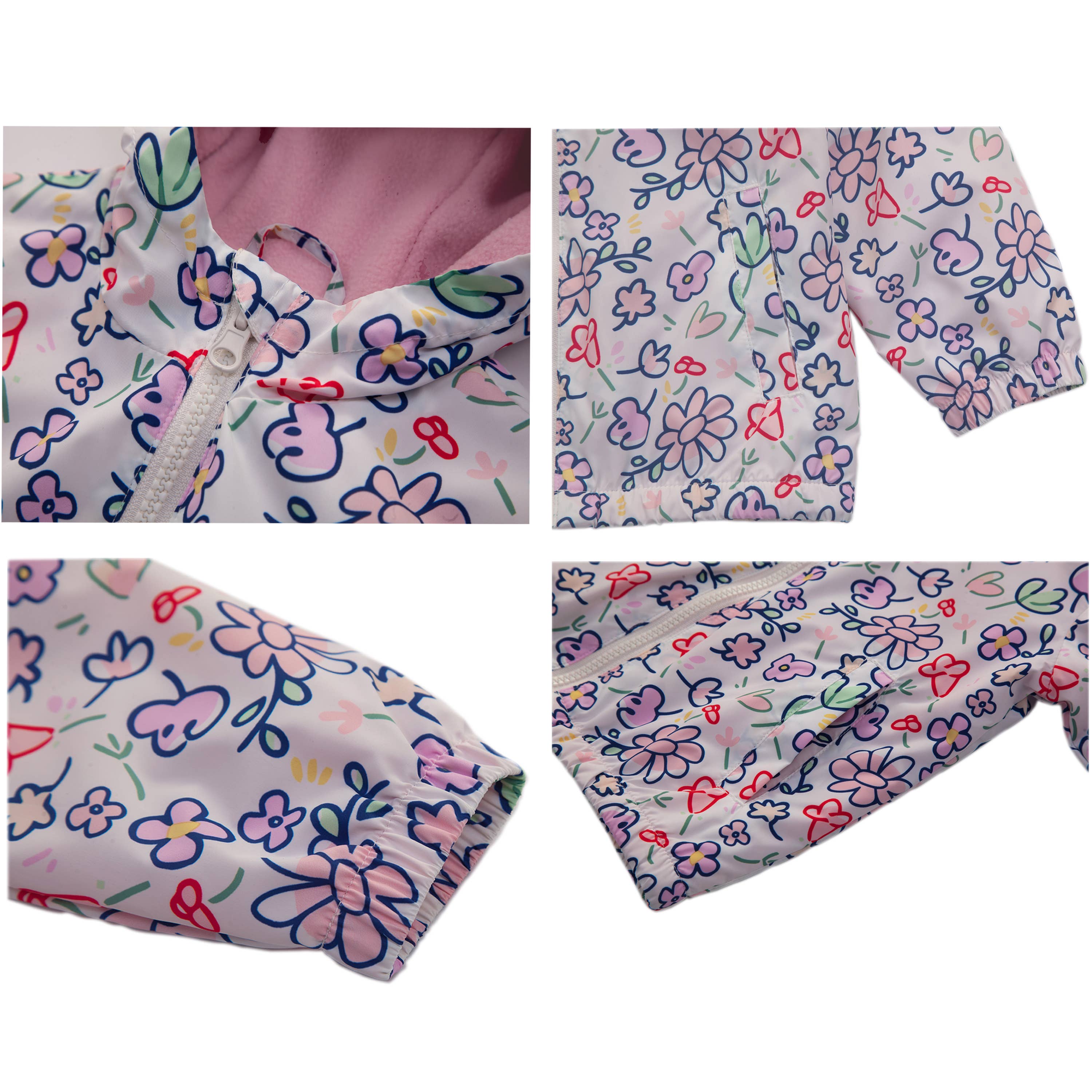 Rokka & Rolla - Wholesale Windbreaker - Kids - Toddler Girls' Fleece Lined Windbreaker Rain Jacket22