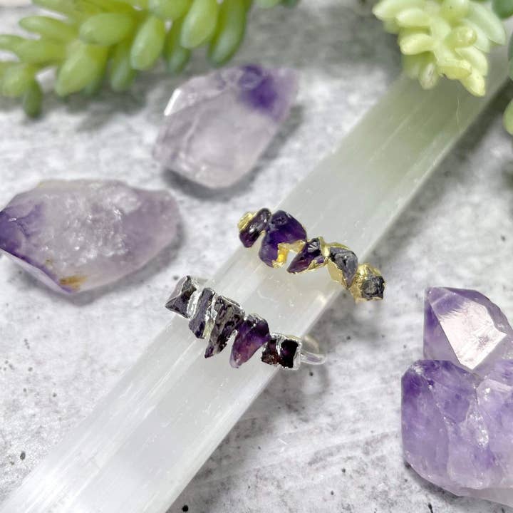 Rock Paradise - Wholesale Single stone/solitaire ring - Crystal Raw Stone Ring in Gold or Sterling - Organic Shapes5