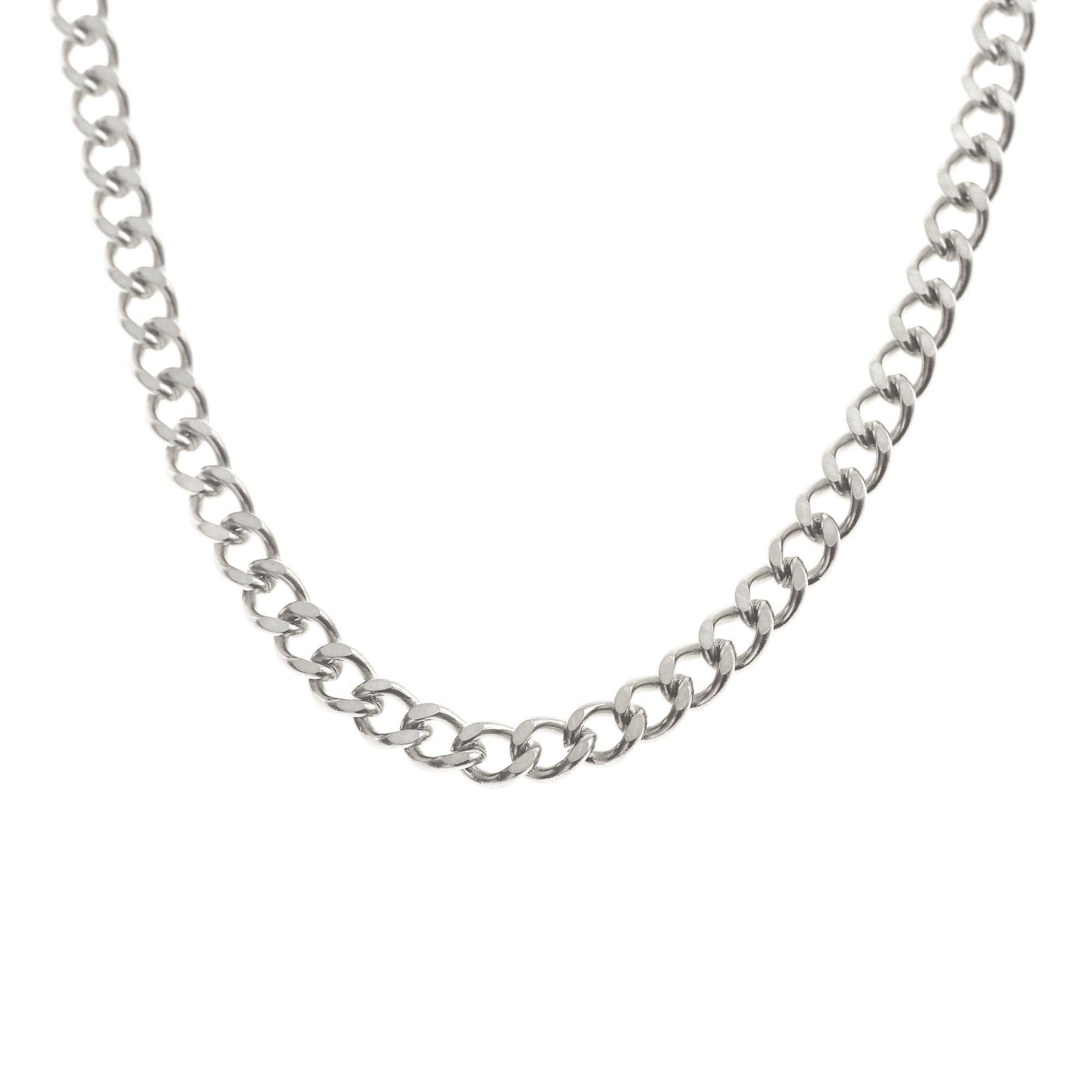 Made By Nami - Wholesale Link & Chain Necklace - Men's Necklace - Plain Silver Curb Chain1