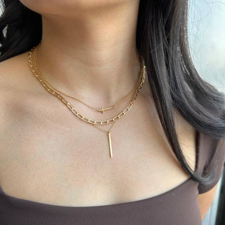 Something Silver - Wholesale Pendant/Charm Necklace - Sideways Cross Necklace2