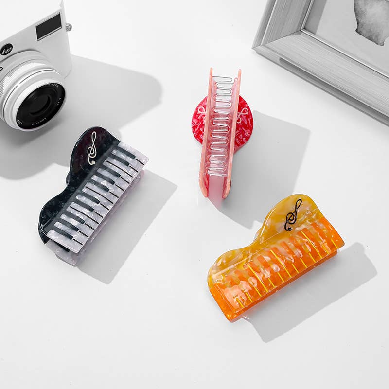 SoapElenGlen - Wholesale Hair Clip - Women's - Colorful Musical Note Piano - Inspired Hair Claw3