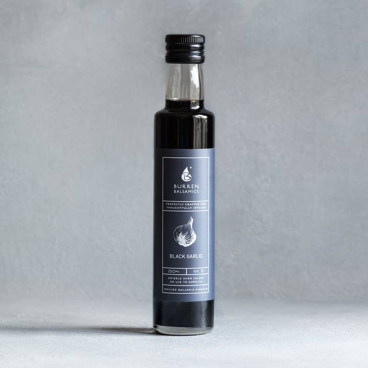 Balsamicoazijn met zwarte knoflook voor wholesale door Burren Balsamics