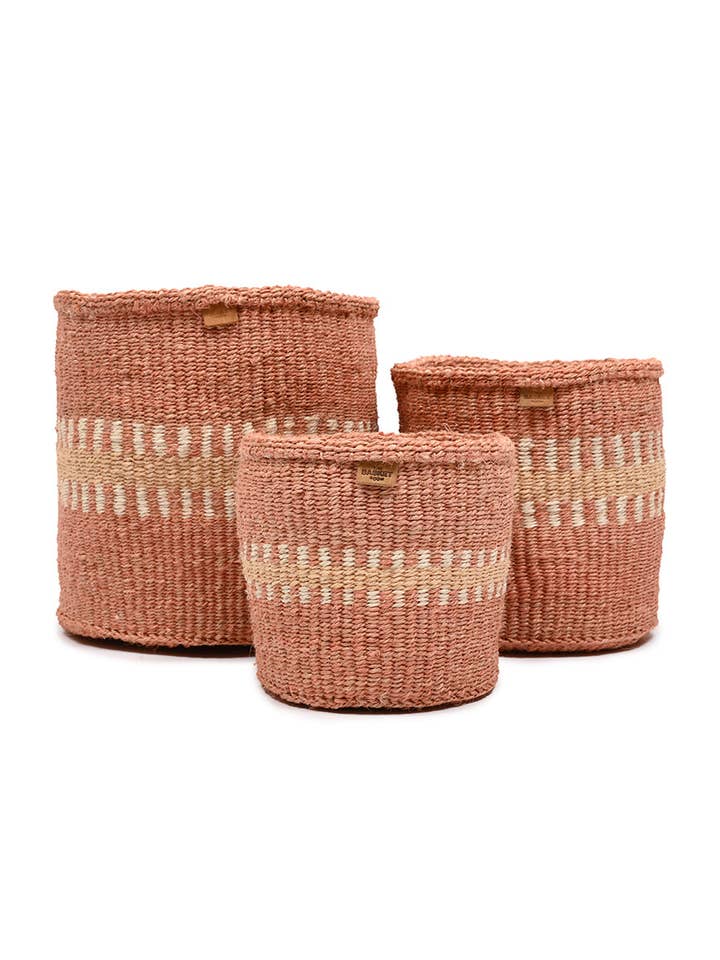 HURU: Sand Stripe Woven Storage Basket | Planter | Toy Basket | Desk Tidy for wholesale by The Basket Room