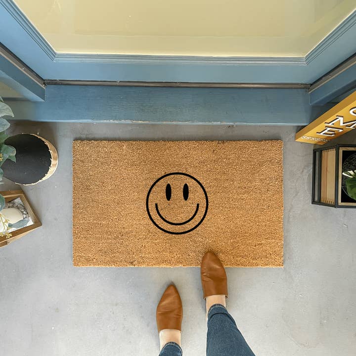 Smiley Face Doormat for wholesale by Nickel Designs Doormats