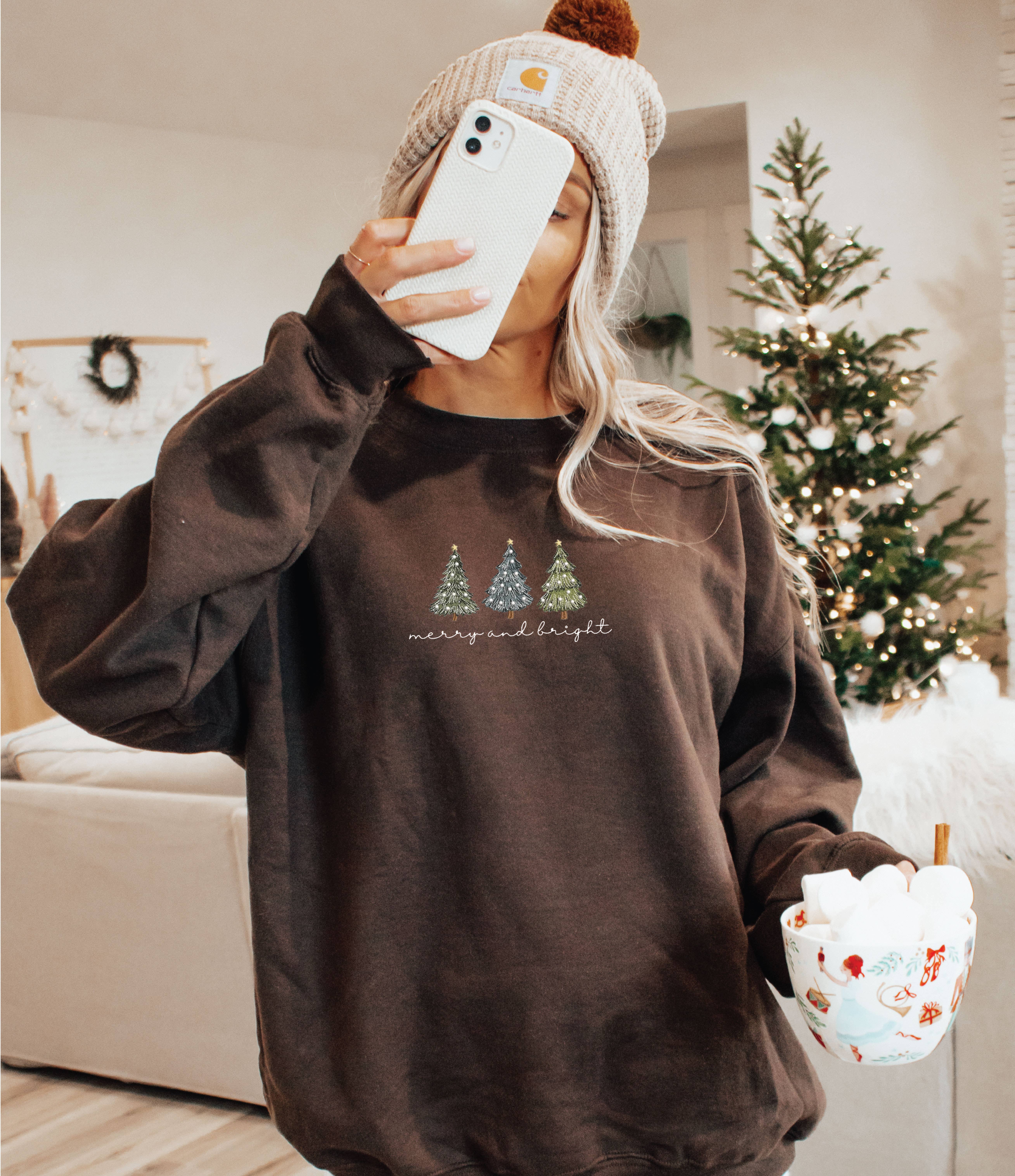 P E T I T R U E – Sweatshirt - Mulher por atacado – Camisola Bordada de Natal com Camisola de Natal 10