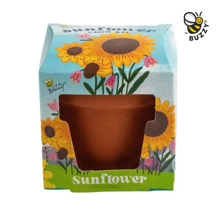Kids Mini Terracotta Sunflower Grow Kit – Indoor Gift for wholesale by Buzzy Grow Gifts