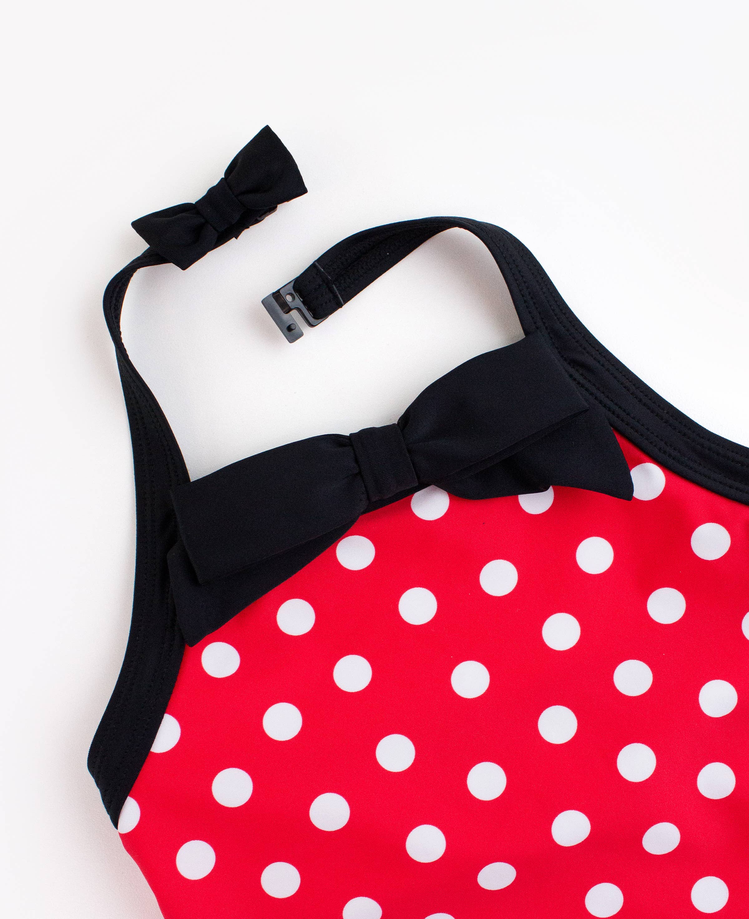 Girls Red Vintage Polka Dot Halter One Piece Swimsuit for wholesale on Faire5