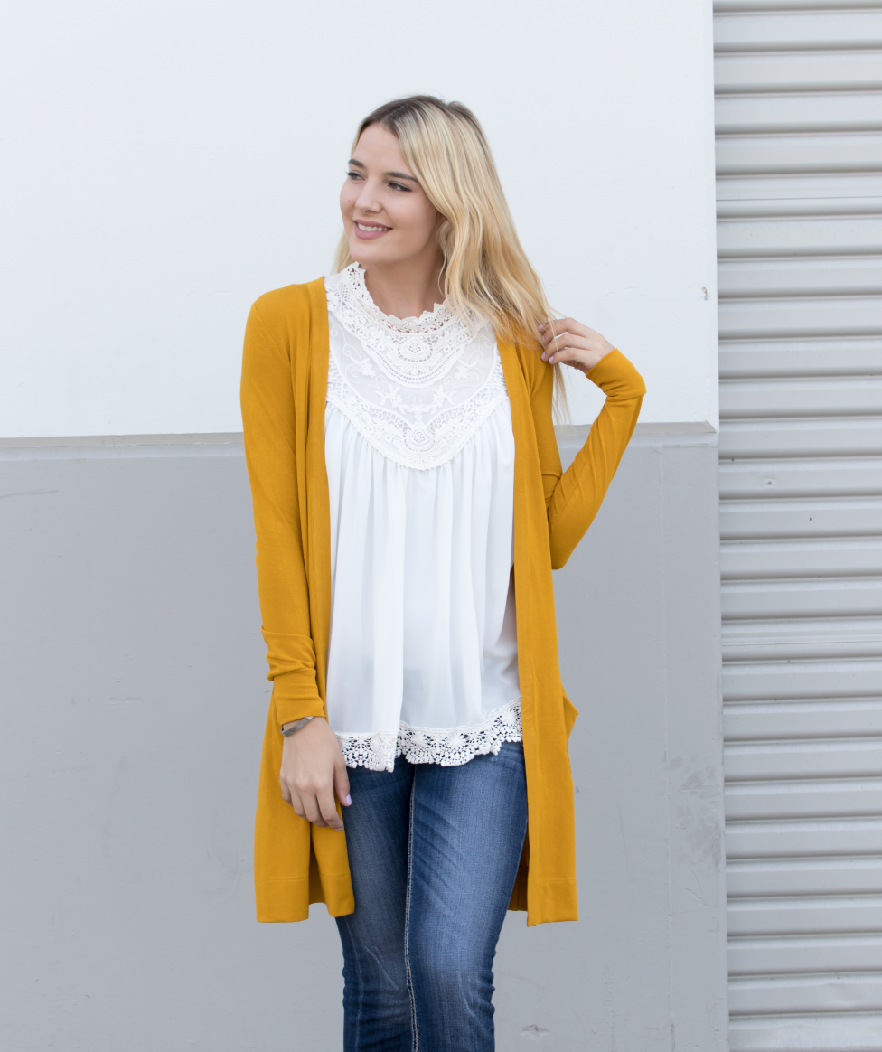 Tickled Teal - Wholesale Cardigan - Women's - Long Pocket Cardigan7