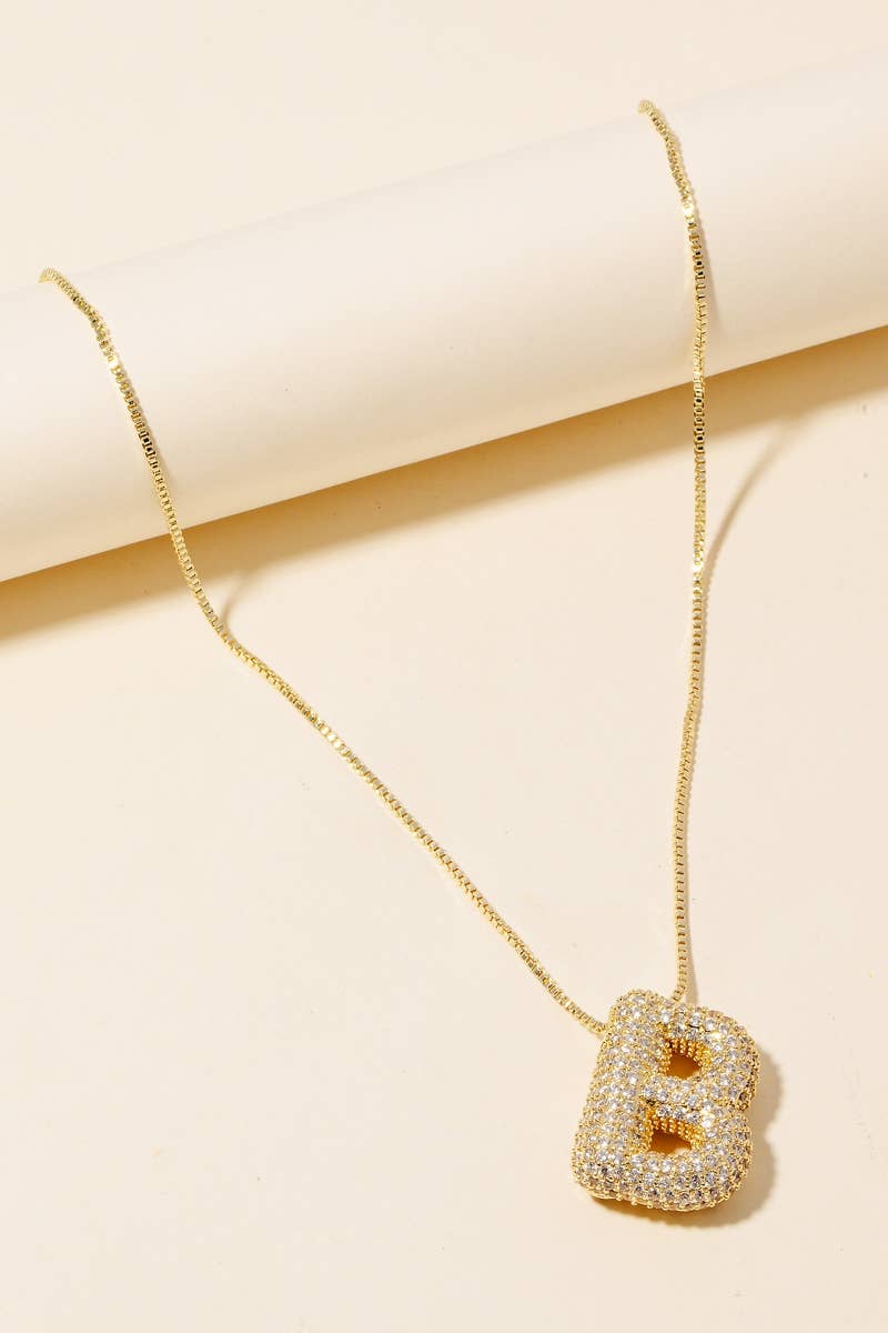 Anarchy Street - Vendita all'ingrosso Collana con ciondolo/pendaglio - Collana con pendente iniziale Pave Bubble3