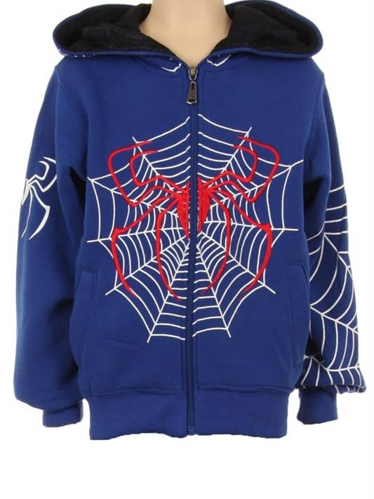 Lime Tree Clothing Inc. - Wholesale Hoodie - Kids - Kids' Spider Hero Zip-Up Hoodie - Fun Design with Mask Hood