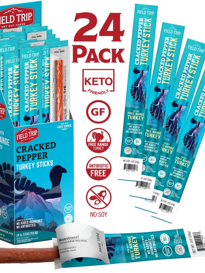 Cracked Pepper Turkey Stick (1oz) for wholesale by FIELD TRIP