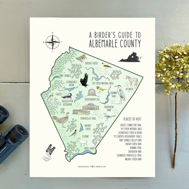 A Birder's Guide to Albemarle County (Virginia) for wholesale by Deerhawk Art Studio