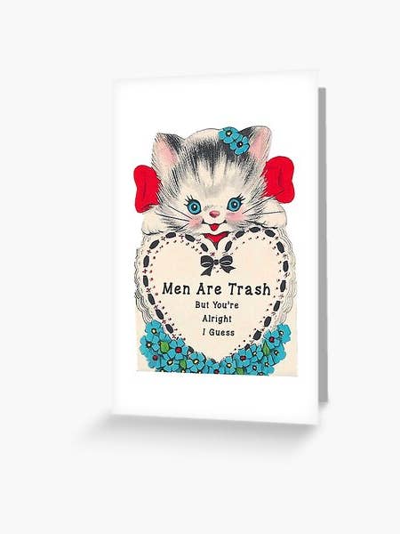 Carte de vœux "Les hommes sont des ordures" pour la vente par Femmmeow