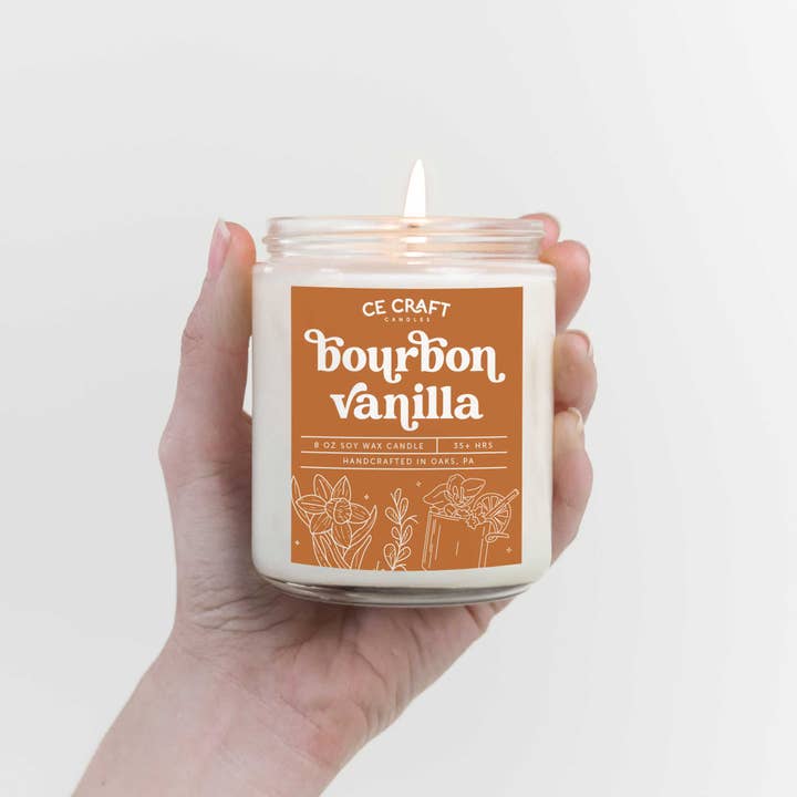Bourbon Vanilla Scented Candle for wholesale by CE Craft Co