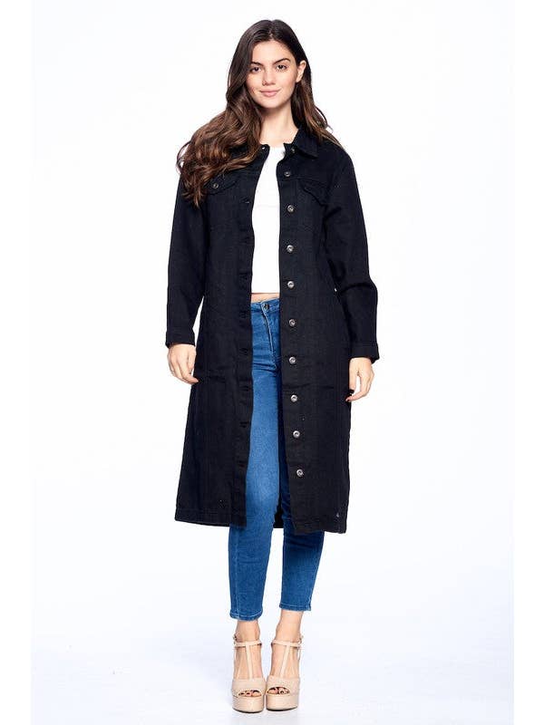 patrol jeans – wholesale Denim jacket – Women's – LDJ-4025-Ladies Long Denim Jacket3