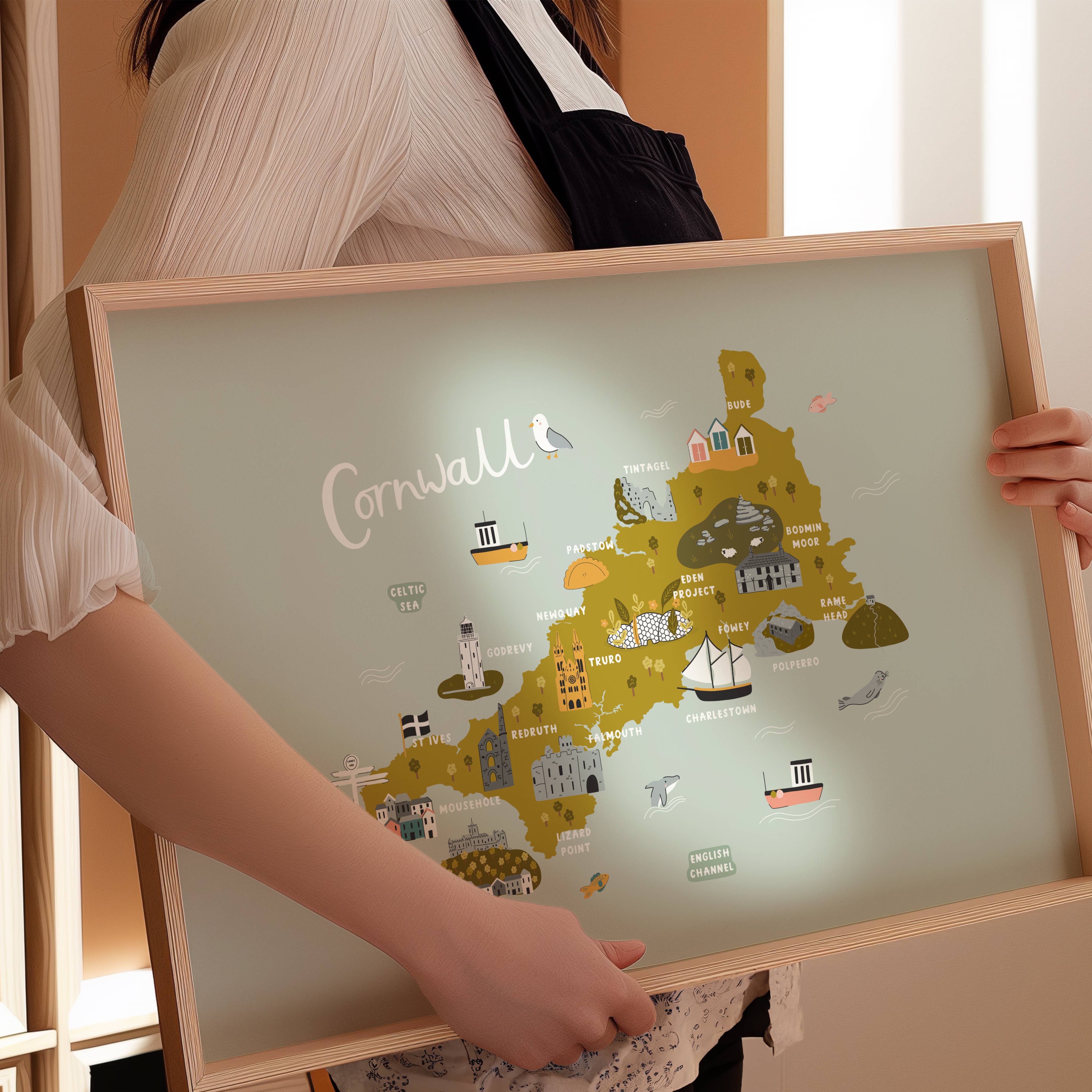 Abbie Imagine - Wholesale Art Print - Cornwall Map Print | Illustrated Cornish Print4