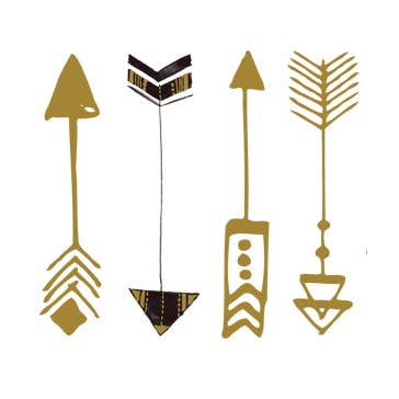 Golden Ethnic-Inspired Arrows Temporary Tattoo for wholesale by Sioou