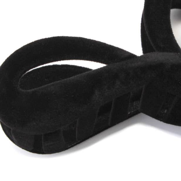 Inca UK - Wholesale Hair Bow - Women's - Black flocked velvet bow clamp2