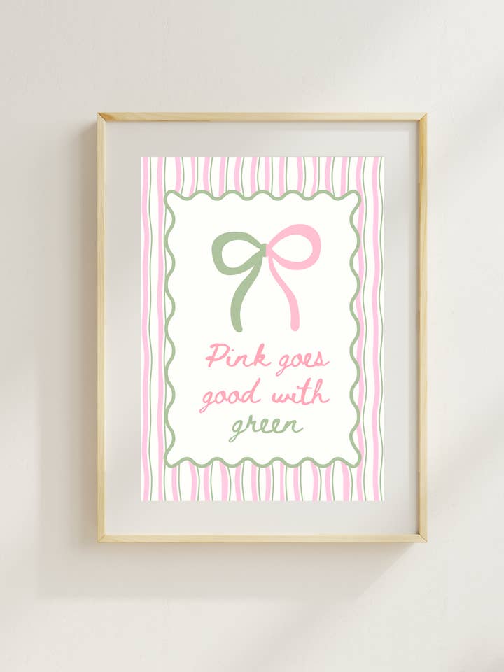 Pink Goes Good With Green Art Print for wholesale by Fleurs on Sunday