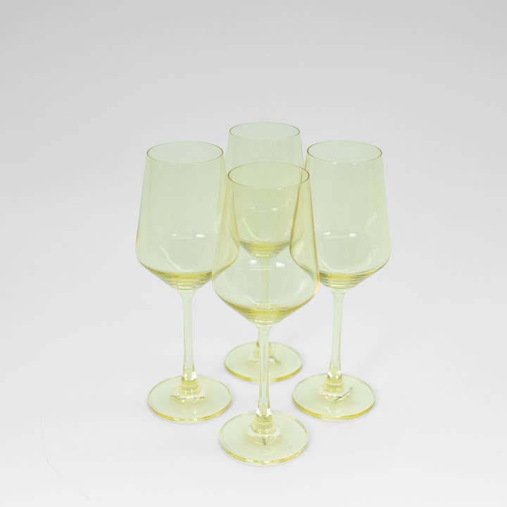GlassHauseCo - Wholesale Wine Glass - Lemon Drop - Colored Wine Glass2