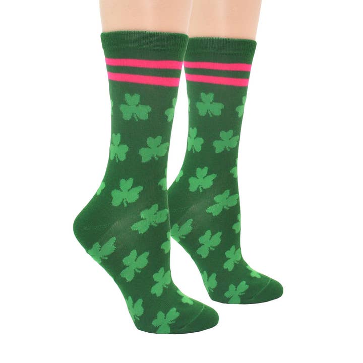 Everything Legwear St. Patrick's Day Clover Crew Sock for wholesale by Everything Legwear