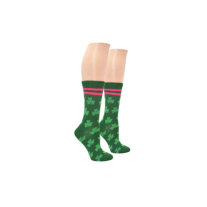Everything Legwear St. Patrick's Day Clover Crew Sock for wholesale by Everything Legwear