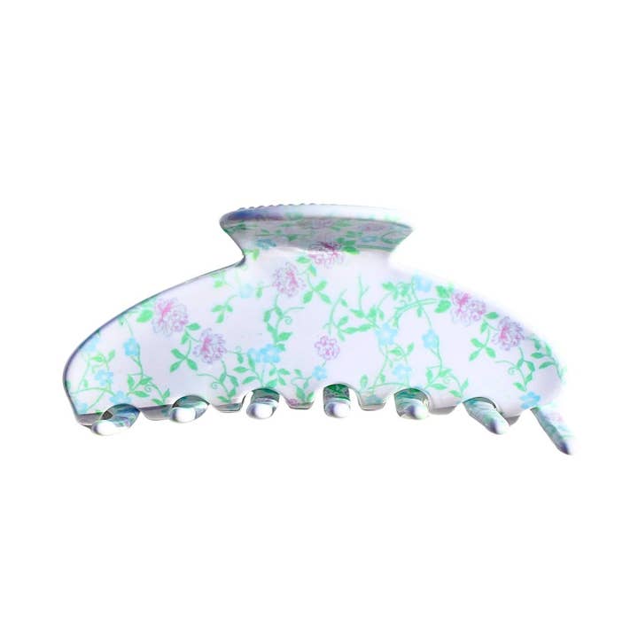 ROUNDED CLAW CLIP - SPRING BLOOM for wholesale by Beyond Scrunchies