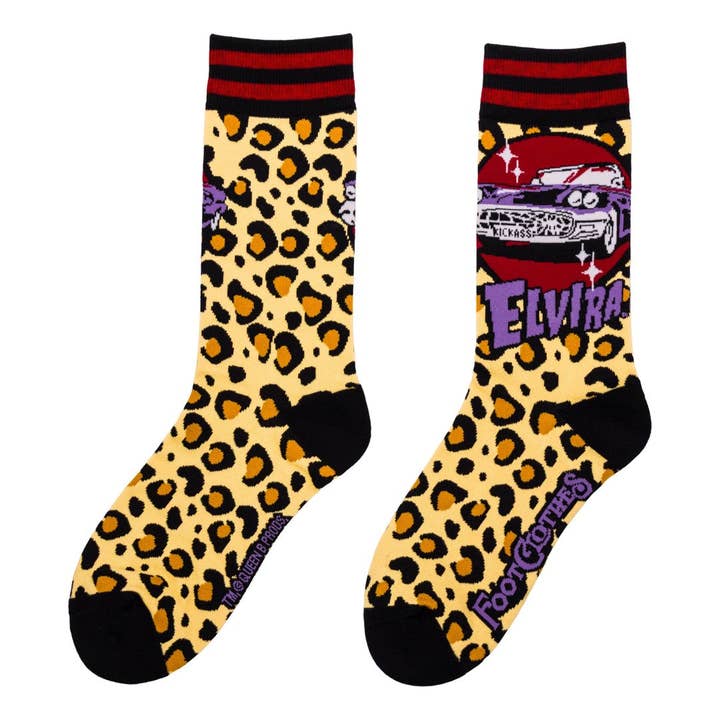 FootClothes LLC – Engroshandel Strømper - Unisex – Elvira Macabre Mobile crewstrømper2