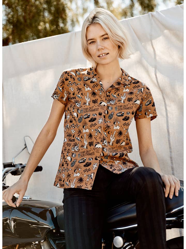 Pyknic - Wholesale Buttoned-down shirt – Unisex - Raise Hell Eat Tacos Men and Women Casual Button-Up Shirt18