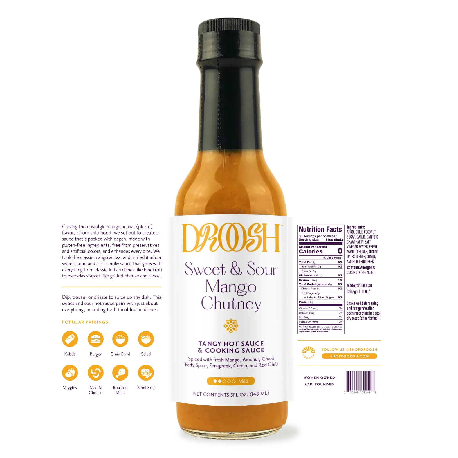Droosh - Wholesale Hot Sauce - Droosh Sweet & Sour Mango Chutney4