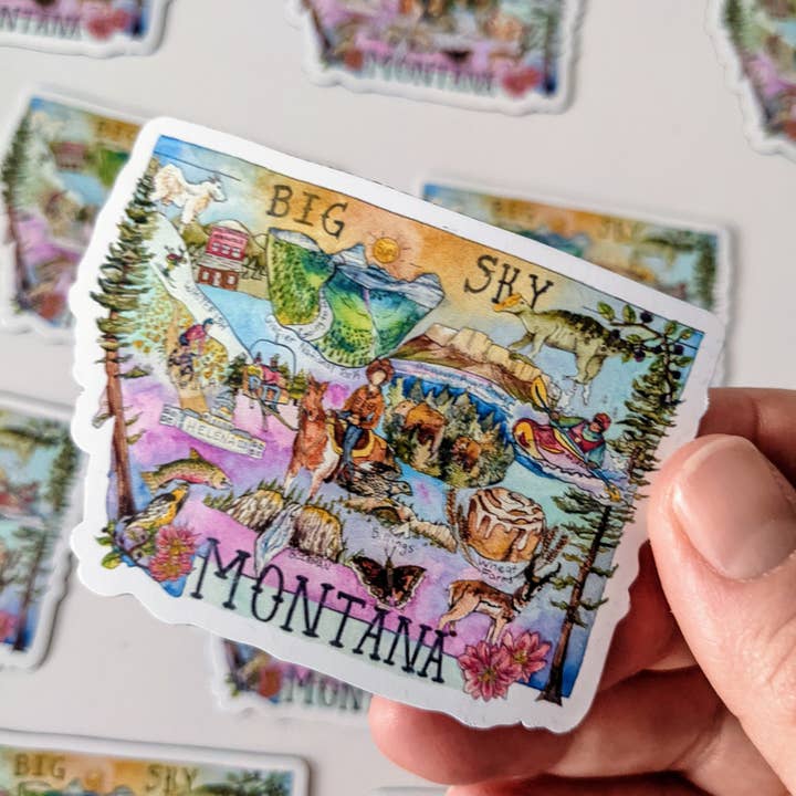 Mary Felker Art and Design - Wholesale Magnet - Montana Magnet, Refrigerator magnet, Montana Souvenir