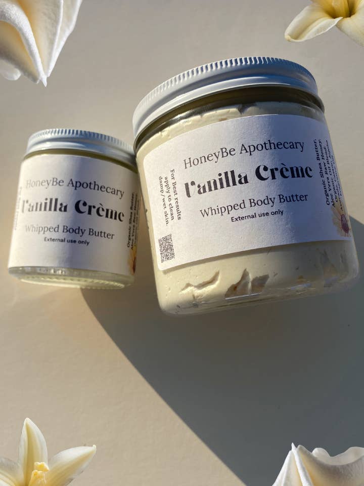 Vanilla Crème Body Butter for wholesale by HoneyBe Apothecary