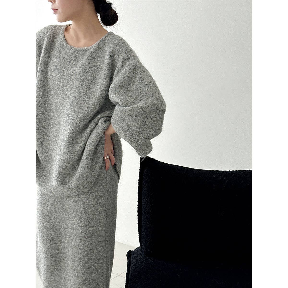 UZ Wholesale Store – Conjunto de pijama - Mulher por atacado – Conjunto de Camisola e Saia com Botão Traseiro Solto4