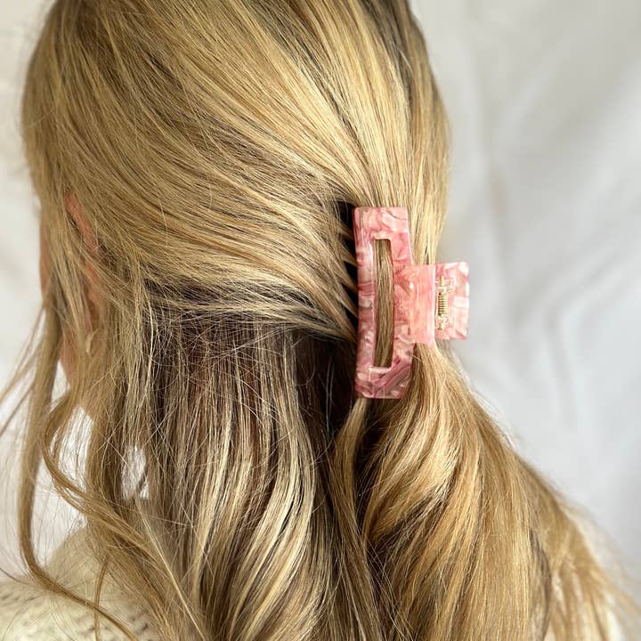 blush & bubbly - Wholesale Hair Clip - Women's - Acetate Claw Clip, Environmentally Friendly Clip, Pink