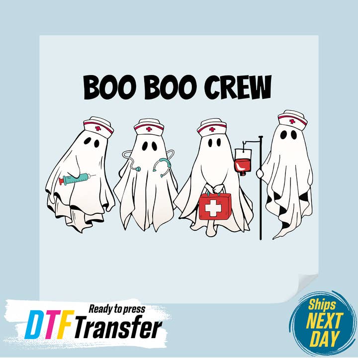 DTF Office - Wholesale Sublimation Transfer - Boo Boo Crew Nurse DTF Transfer