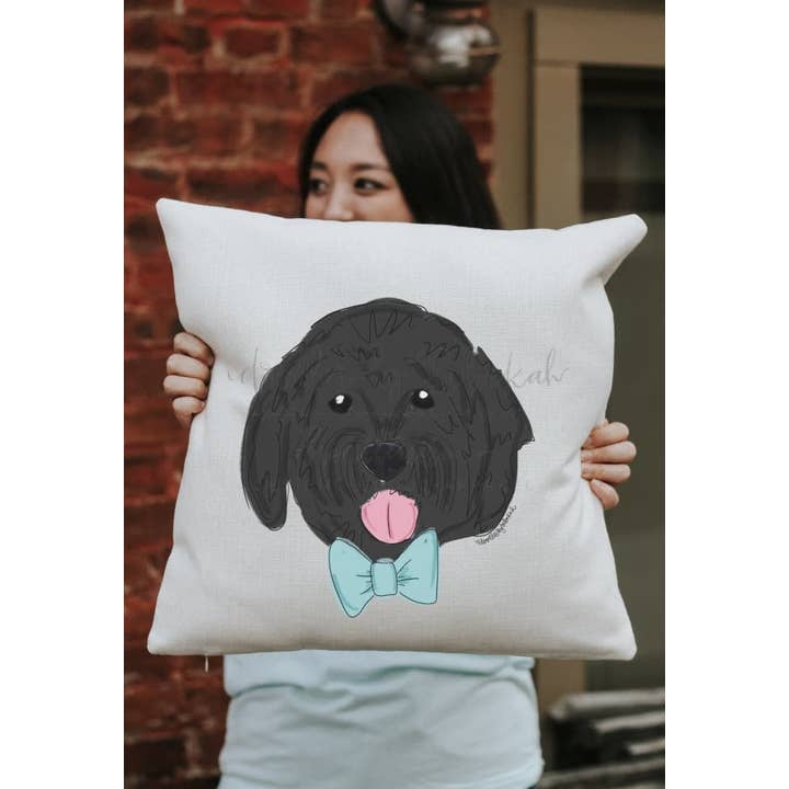 Doodles By Rebekah - Wholesale Throw/Decorative Pillow - Golden Doodle Square Pillow5