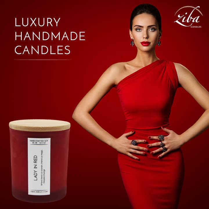 Lady in Red - Premium Soy Wax Candle for wholesale by Ziba Candles