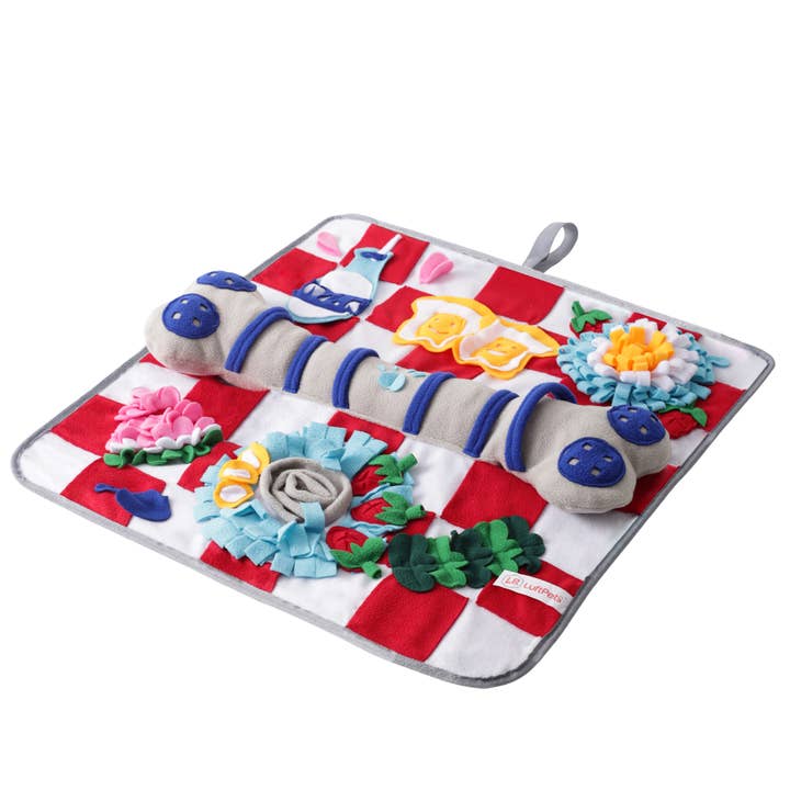 LUFTPETS - Wholesale Pet Mat - Dog - Red Bone Snuffle Mat for Dogs – 24" Squeaky Enrichment Toy1