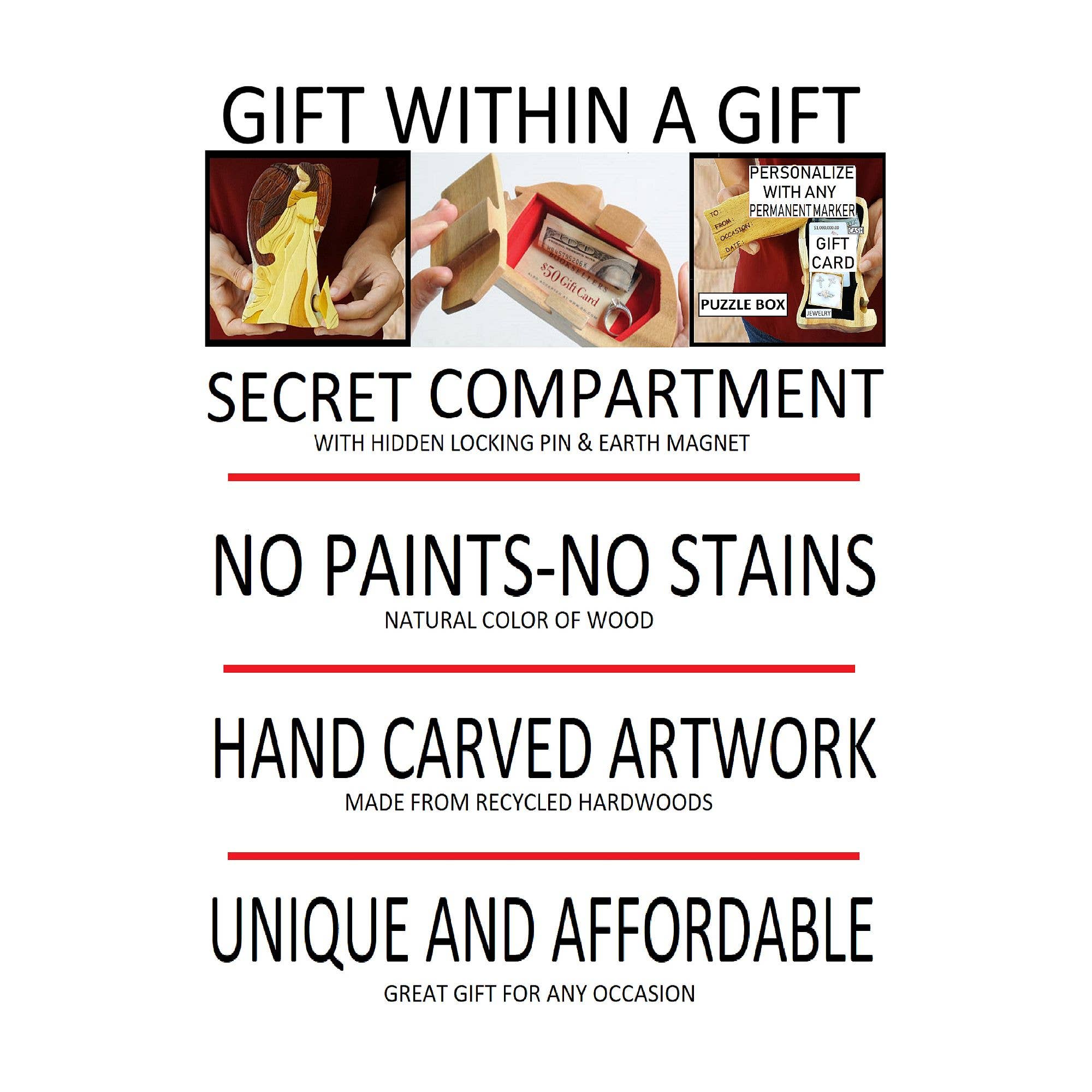 Paradigm Imports - Wholesale Decorative Box - Perfect Angel - Hand Carved Wooden Keepsake Gift Box8