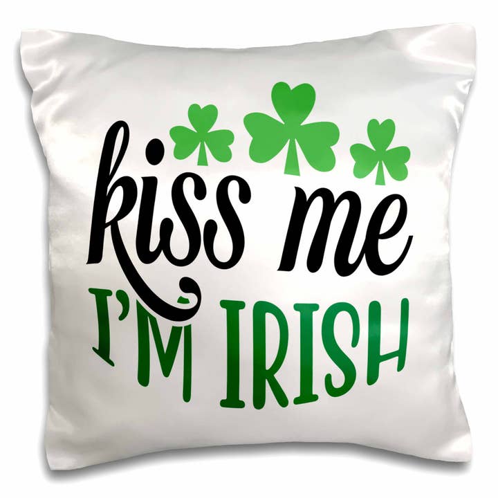 3dRose, Baciami sono irlandese trifogli San Patrizio, 3dramm, Federa per la vendita all'ingrosso da parte di 3dRose