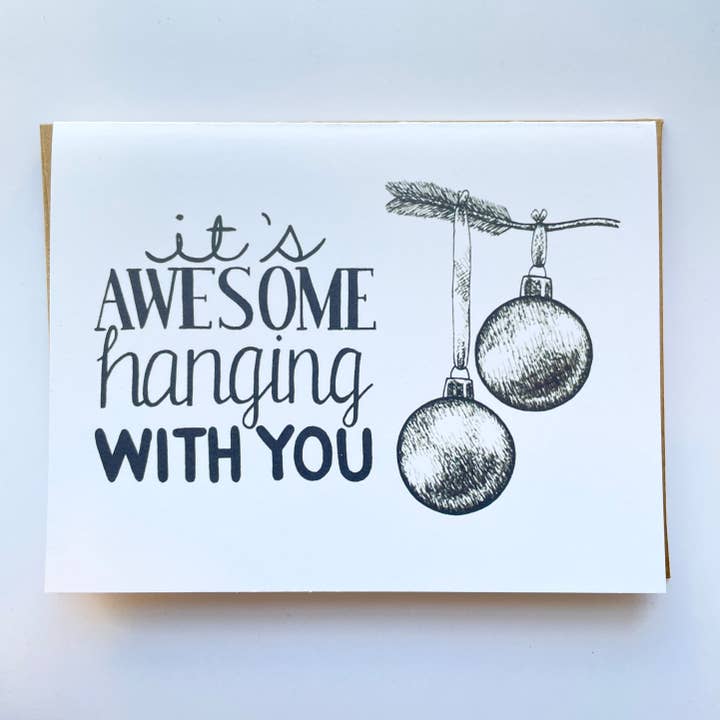 It's Awesome Hanging With You — Carte de vœux écrite à la main pour la vente par Henson Handmade