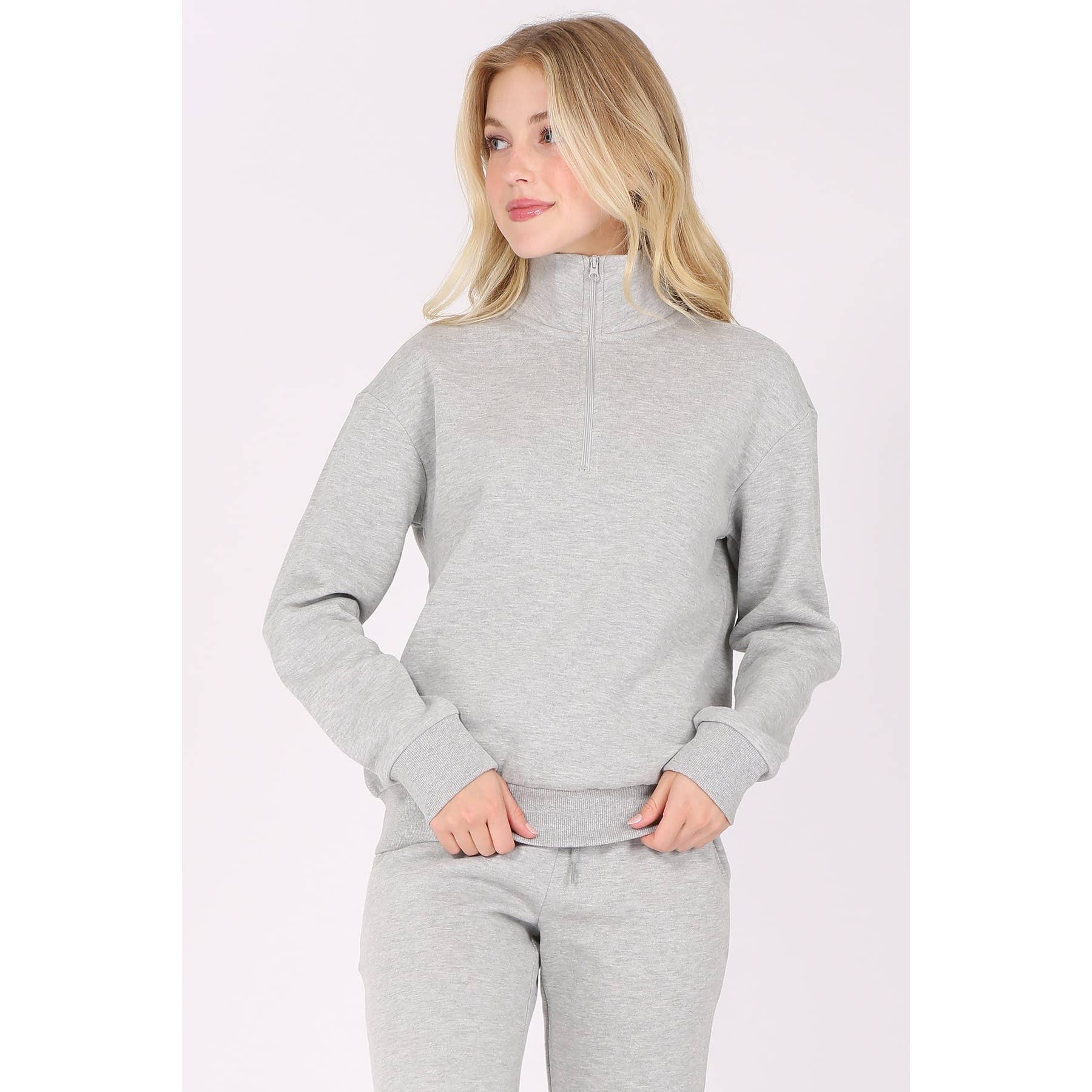 Timeless - Wholesale Sweatshirt - Women's - Zip Fleece Pullover Long Sleeve Sweatshirt Top12