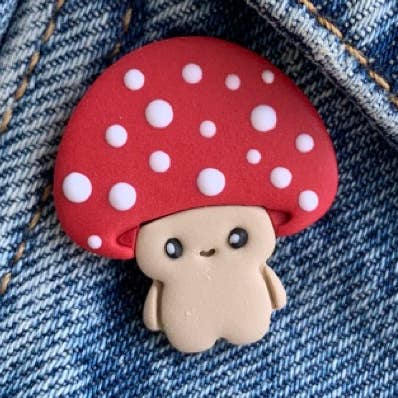Épingle à Champignon Happy pour la vente par Hello Neighbor Art