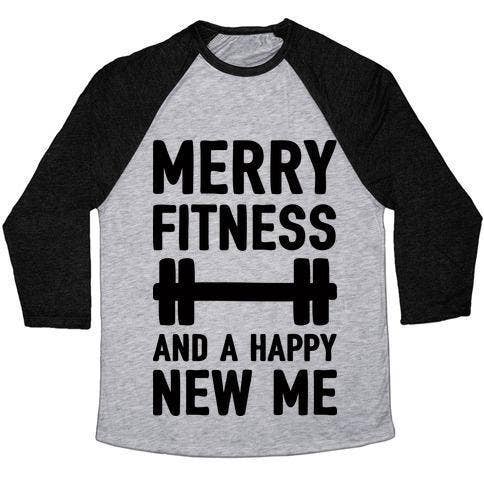 MERRY FITNESS AND A HAPPY NEW ME TEE for wholesale by True Modern