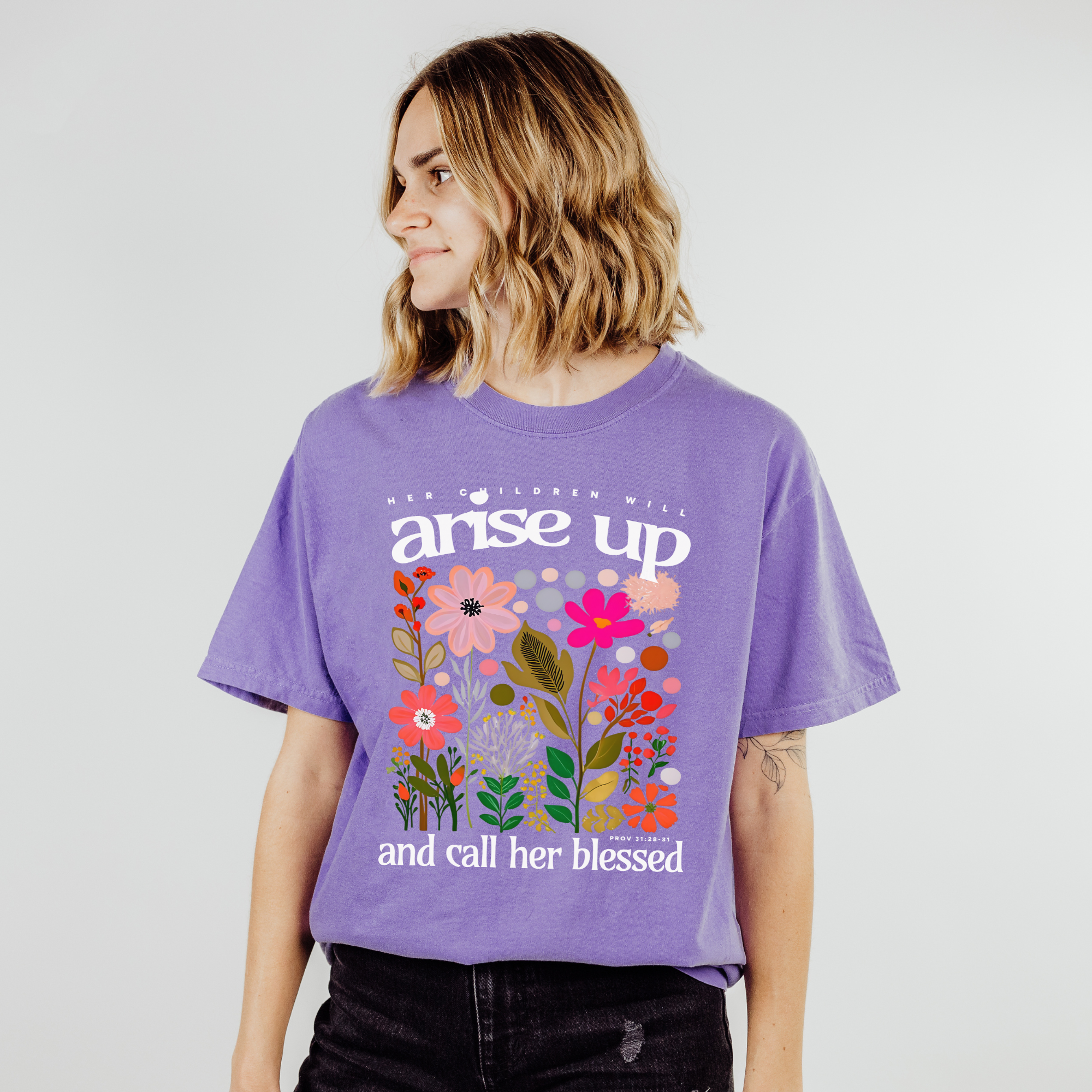 Scripted Pearl - Wholesale Screen Printed T-Shirt - Women's - Mom Bible Verse Comfort Colors Christian Mother's Day Tshirt6