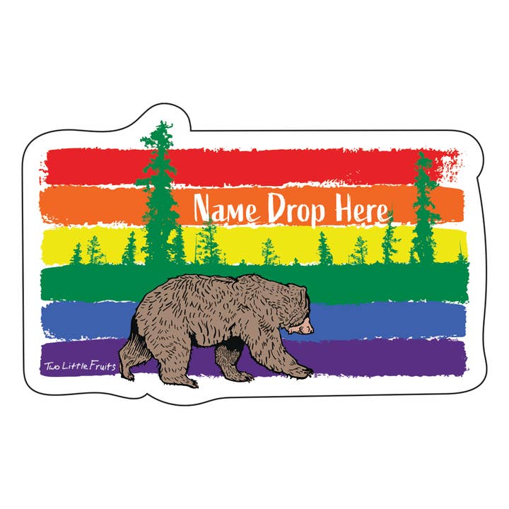 Pegatinas Personalizadas Oso Arcoíris – Añade el Nombre de tu Ciudad o Tienda 🌈 para venta al por mayor de Two Little Fruits