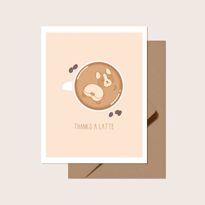 Thanks a Latte Carte de vœux pour la vente par Scotty&Mel