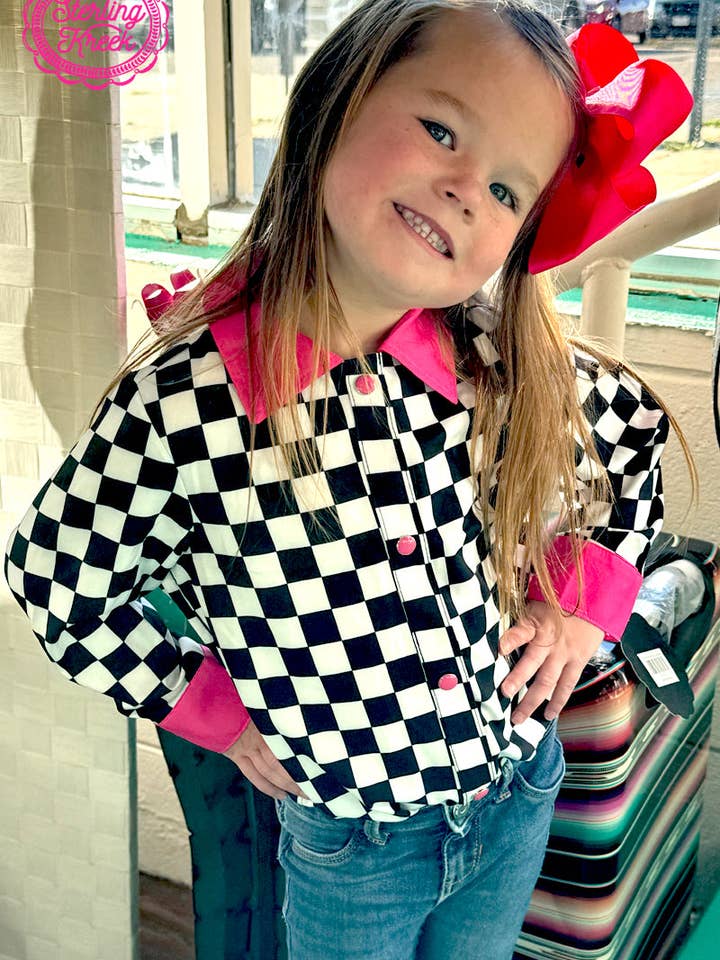 Sterling Kreek - Wholesale Button Down Shirt - Kids - MINI ROWDY GAL TOP