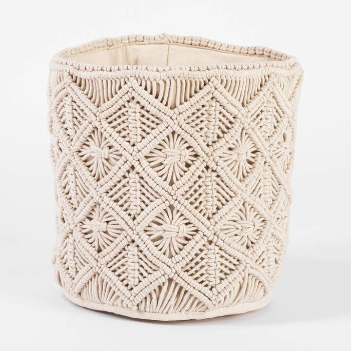 MATHILDE, COTTON MACRAME BASKET for wholesale by QNODI